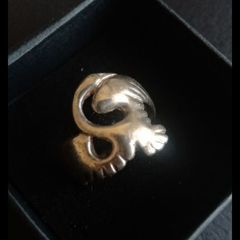 Vintage Children of Lir swan sterling silver ring size L