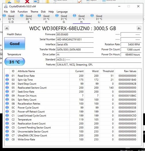 4 x 3TB WD Red NAS Drives - Working, High Hours (Priced Accordingly)