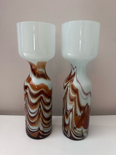 Opaline collectible Italian vase x2