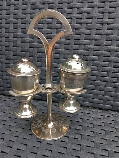 Vintage Salt/Pepper Shaker in Stand