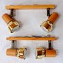 Two Vintage Wall or Ceiling Mounted Double Light Fittings with Poseable Lamps Image 5
