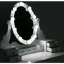 Cosmetic Dressing Table with Light Up Dressing with Mirror and Light Bulbs And Stool White Image 4