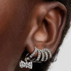 Pandora Bridgerton Sparkling Climbing Bow Earrings New