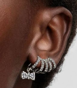 Pandora Bridgerton Sparkling Climbing Bow Earrings New