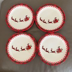christmas side plates x4