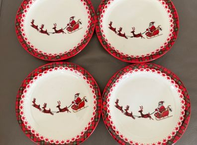christmas side plates x4