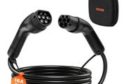 EV Charger Extension Cable, 16Amp 7 m Max 11 kW Extension Cord Compatible with All Type 2 Electric Vehicle Chargers, 3-Phase AC 480V 50Hz IP65 Heavy Duty Car Charging Cable with Carrying Bag