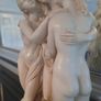 Three Graces Mantelpiece Antique Display On Black Marble Stand. Image 3