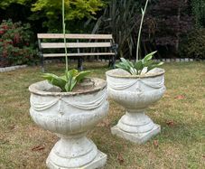 Two period stone planters
