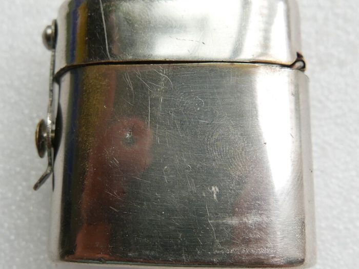 Antique Chrome Nickel Plated Metal Case Travel Bottle Ink - Scent Perfume