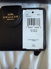 Coach - Black Zip Wallet - Never Used