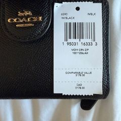 Coach - Black Zip Wallet - Never Used