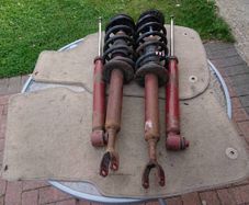 Genuine s-line audi a6 c6 sport shock absorbers springs stop dampers top mounts.35mm lower suspension arms wishbones leather interior etc.. Parts breaking