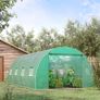 Walk-in Polytunnel Greenhouse - Outdoor Garden Tunnel Greenhouse Tent with Zipped Roll-Up Door and 8 Mesh Windows, 6 x 3M Image 2