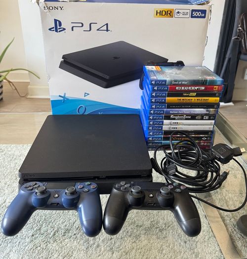PlayStation 4 Slim 500GB Boxed Bundle + 13 Games & 2 Controllers
