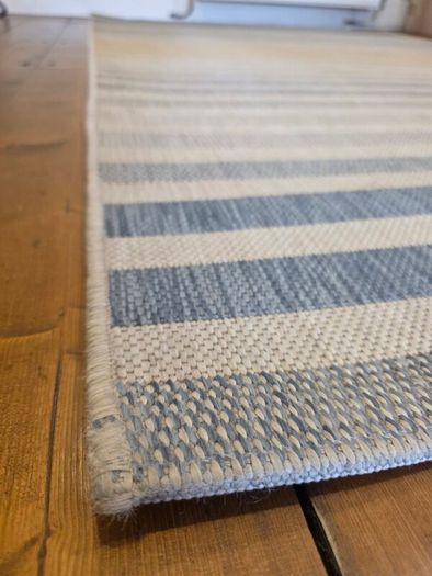Tara Marina Stripe Rug Beige & Blue 160 x 230cm