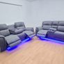 Hannan Electric Grey Fabric Recliner Sofa Image 5
