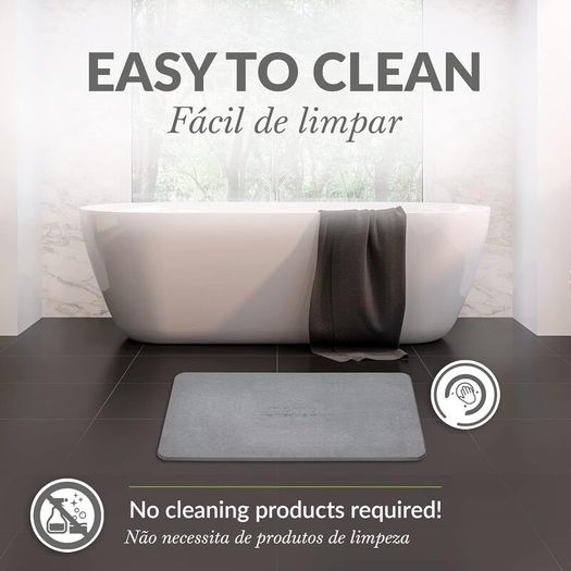 Lifestyle Stone Bath Mat Drytomita, Diatomaceous Earth Absorbent Bathroom Mat Quick Dry, Shower Bath Mat