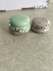 Mini Ceramic Sealed Jar and onther matel -  Powder Holder, Rouge or Pill Storage