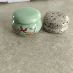 Mini Ceramic Sealed Jar and onther matel -  Powder Holder, Rouge or Pill Storage
