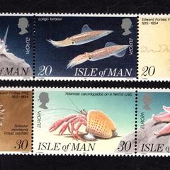1994 Isle of Man Europa Discoveries of Edward Forbes (marine biologist) Commemorative Stamp Mint Never Hinged (MNH).