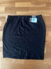 Brand New Black Cotton Mini Skirt Size 10