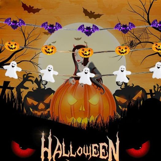 Halloween Decorations String Lights, BOLWEO 3Pack 3M 30LED Battery Powered Pumpkin Ghost Bat Halloween Lights for Indoor Outdoor Halloween Party Home Decor
