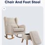 Harper Wingback Rocking Chair & Foot Stool Image 4