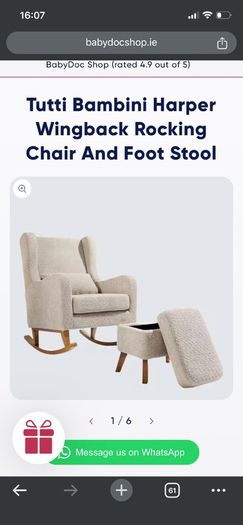 Harper Wingback Rocking Chair & Foot Stool
