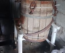 Antique Wooden Hand-Cranked Barrel Washing Machine