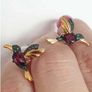 Charming Earrings with a Tiny Bird - excellent gift idea Image 2