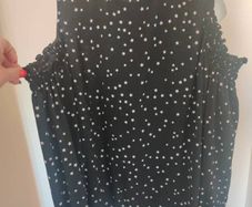 Atmosphere black cold shoulders blouse size UK18 EU46 Postage included