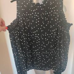 Atmosphere black cold shoulders blouse size UK18 EU46 Postage included