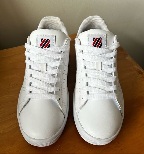 K-Swiss White Leather Court Shoes