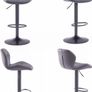 NEW SALE | Set Of 2 Modern Luna Padded Swivel Height Adjustable Faux Leather Breakfast Kitchen Barstools Chairs (All Grey, Faux Leather) Image 4