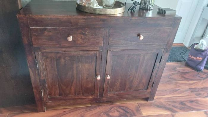 solid oak cabinet/sideboard  coffee table and side tables  for sale