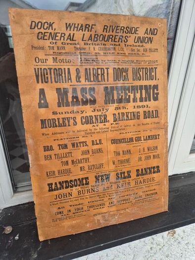 1891 antique original Labourers union poster