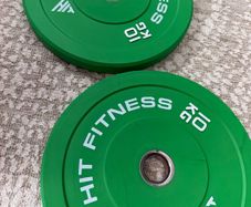 2 x 10kg Olympic Rubber Bumper Plates (Green)
