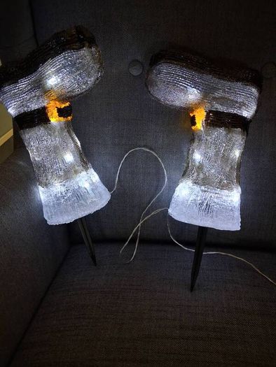 Christmas acrylic santa boots.