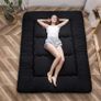Japanese Floor Futon Mattress, Thicken Tatami Sleeping Pad Foldable Roll Up Dormitory Mat Pad Floor Lounger Pillow Bed (Double,Black) Image 6