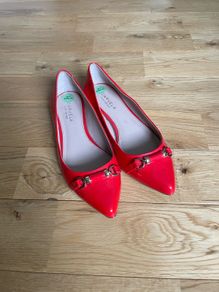 Carvela Kurt Geiger flats in vibrant red, size UK 4