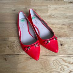 Carvela Kurt Geiger flats in vibrant red, size UK 4