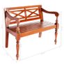 Batavia Bench 98 cm Solid Mahogany Wood Dark Brown Image 6