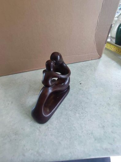 Abstract ceramic mother and child figurine