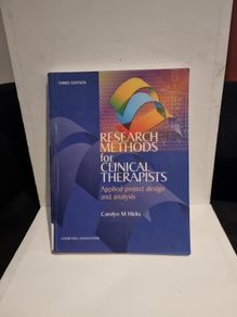 Research Methods for Clinical Therapists: A... by Hicks BA  MA  PhD  P Paperback