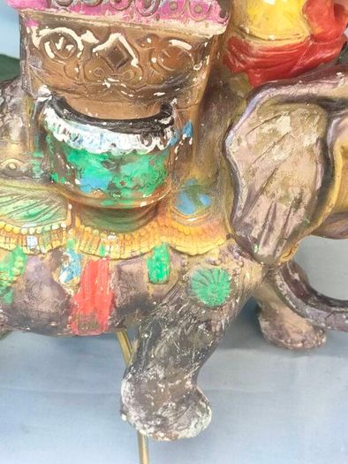 Early 20th Century Hindu Elephant plaster lamp