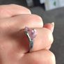 Silver ring with pink crystal Never worn Image 4