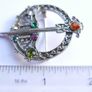 Vintage Scottish Celtic Penannular Style Brooch With Rhinestone Detailing, 80s 90s Jewellery. Image 7