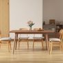 set of 4, wood, kitchen chairs, PU leather upholstered Rattan Image 6