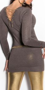 sweater with chain-lacing  fits xs-s -m